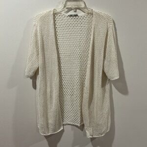212 Two One Two Womens Sweater Size Large Cardigan Open Knit USA Boho Festival